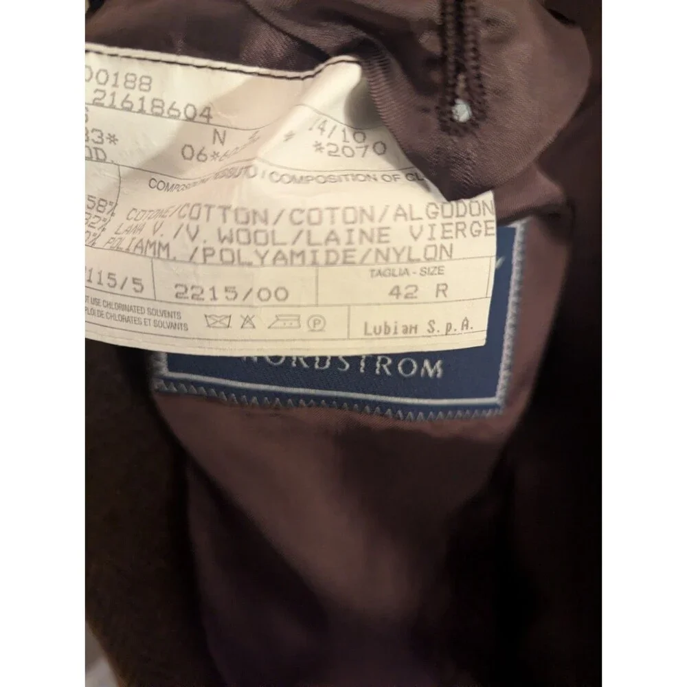 Mickey Spatz Nordstrom Stylbiella Italy Wool Cotton Herringbone Sport Coat 42S